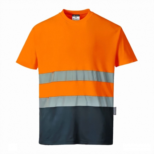 T-shirt dwukolorowy pomarańczowy ostrzegawczy Portwest S173